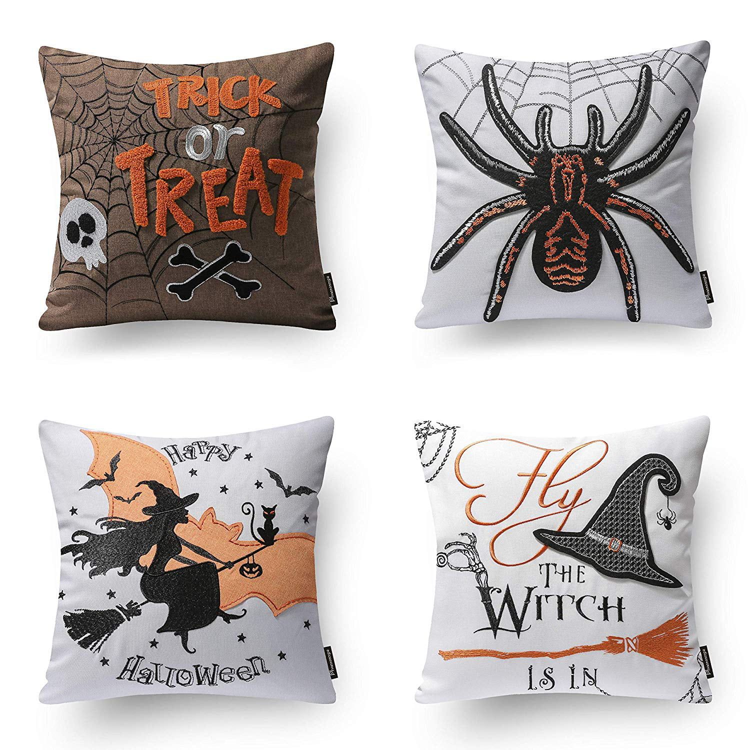 Phantoscope Halloween Holiday Collection Embroidery Decorative Throw Pillow Cover, 18" x 18", Ora... | Walmart (US)