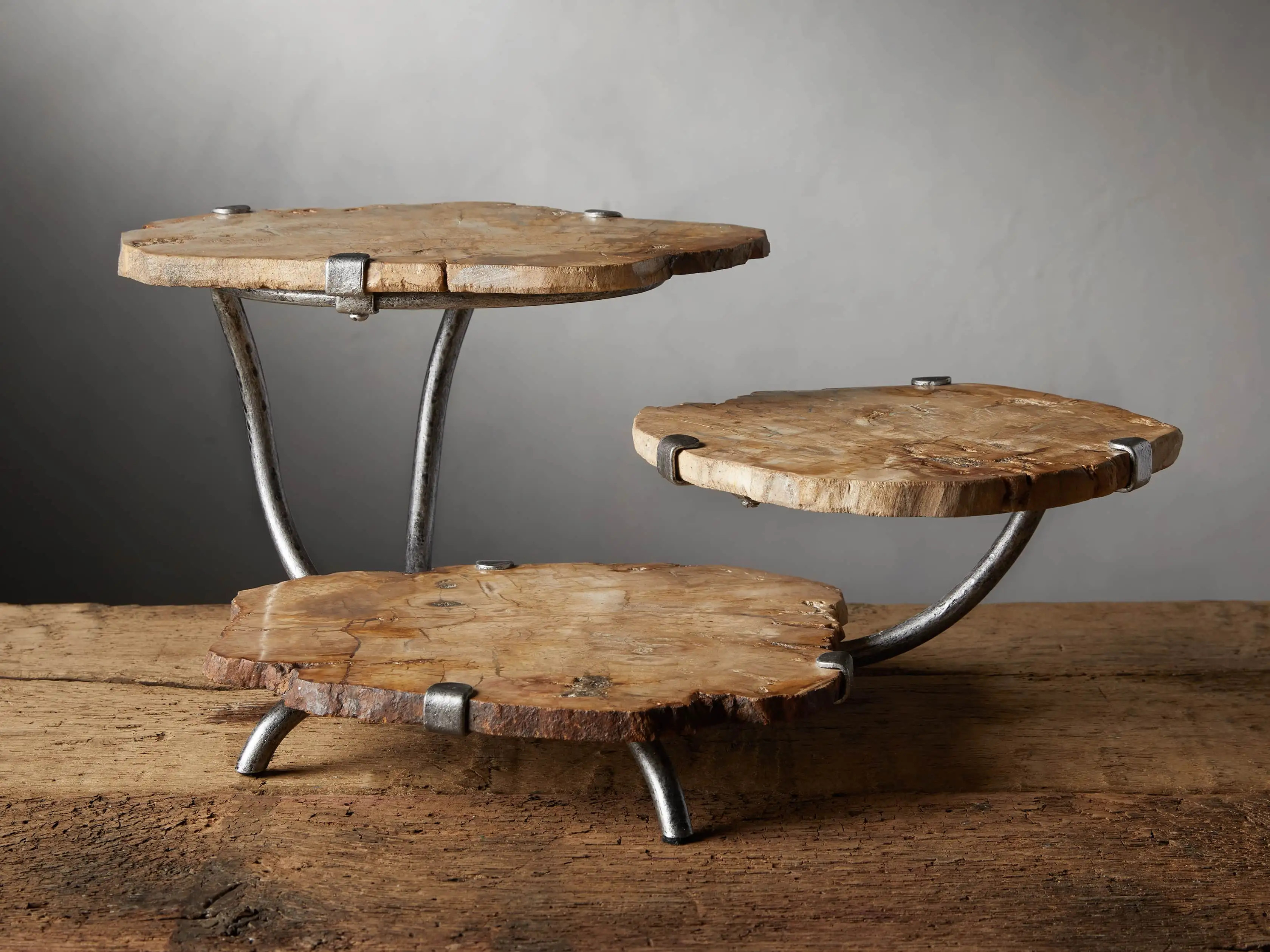 Petrified Wood Triple Tray Server | Arhaus