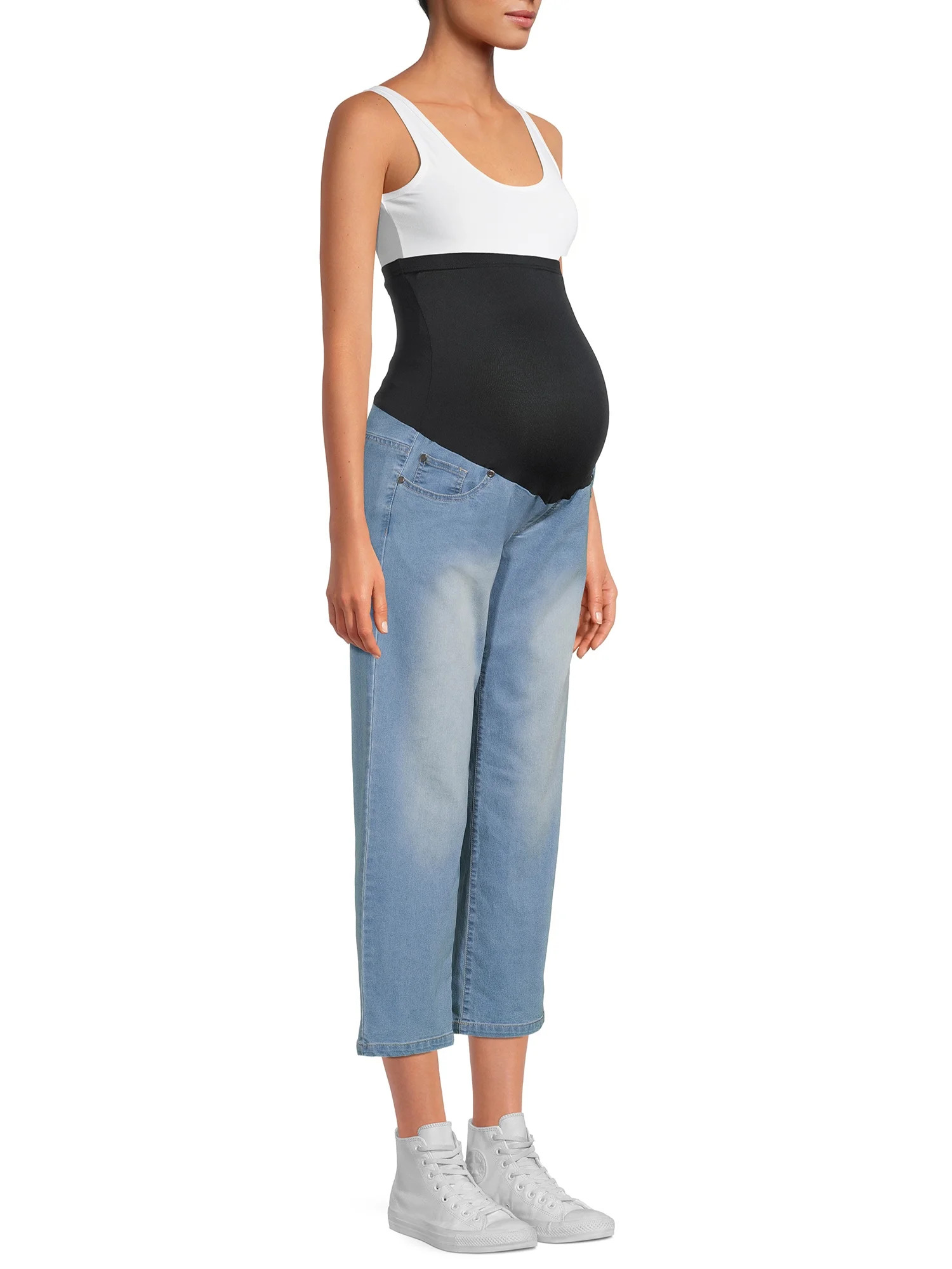 Oh! Mamma Maternity Women's Loose Fit Cropped Jeans (Women's and Women's Plus) | Walmart (US)