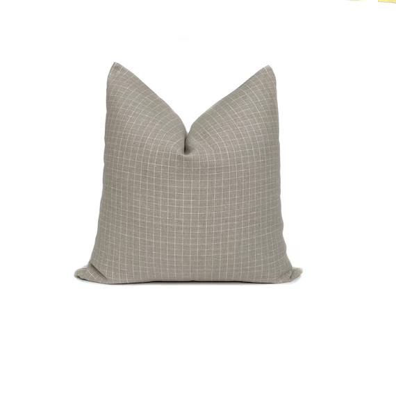 Dune Windowpane Pillow Cover  Taupe Pillow  Neutral Pillow  | Etsy | Etsy (US)