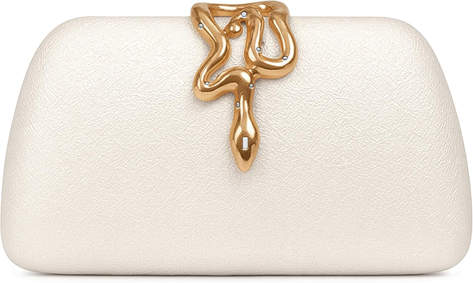 Evening Clutch for Women with Snake Metal Clasp, Detachable Chain Strap, Wedding Guest Purse, Party & Formal Clutch | Amazon (US)