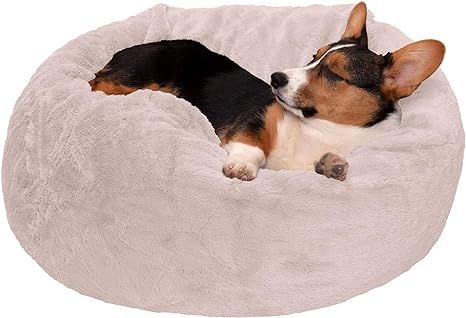 Furhaven Donut Beds for Small, Medium, and Large Dogs and Cats - Ultra Calming Plush Donut Bed, B... | Amazon (US)