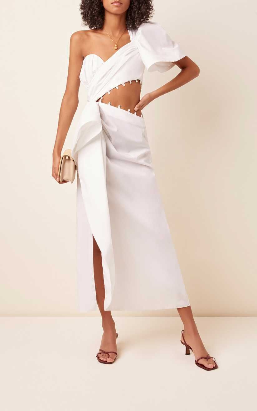 One-Shoulder Cotton-Blend Cutout Dress | Moda Operandi Global