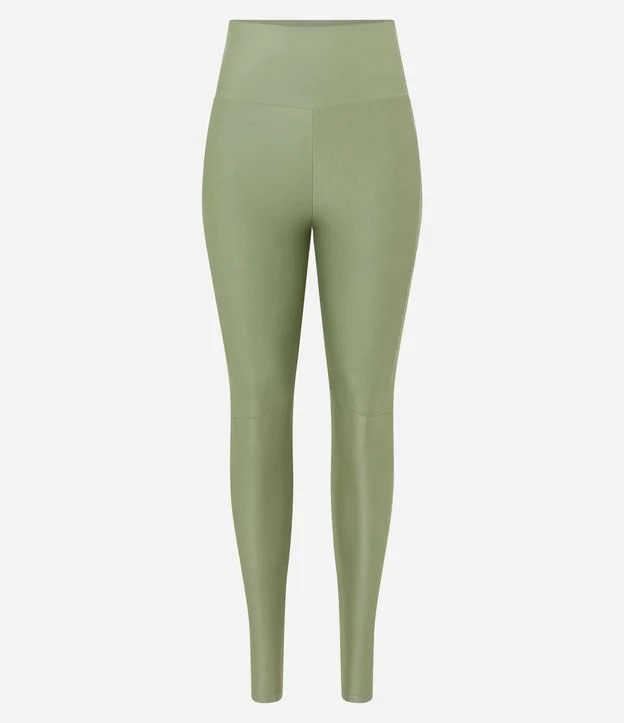 Calça Legging Esportiva em Poliamida com Textura Canelada e Bolso Verde | Renner (BR)