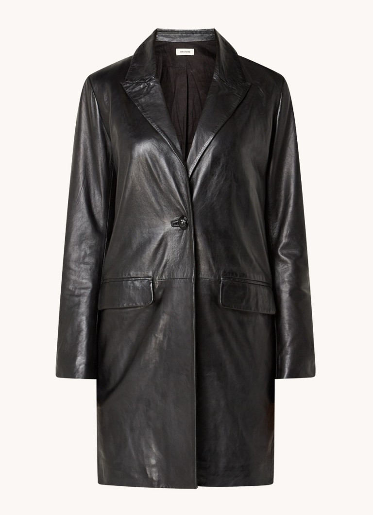 Zadig&Voltaire Monarque jas van lamsleer met klepzakken • Zwart • de Bijenkorf | De Bijenkorf (NL)