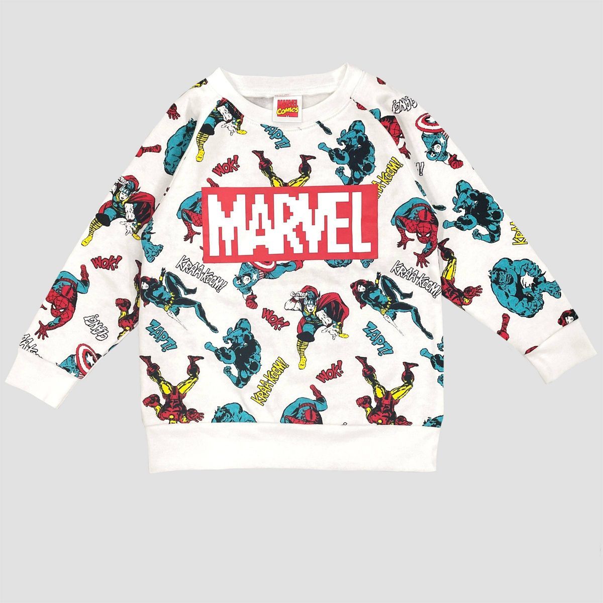Toddler Boys' Marvel Solid Pullover Sweatshirt - White | Target