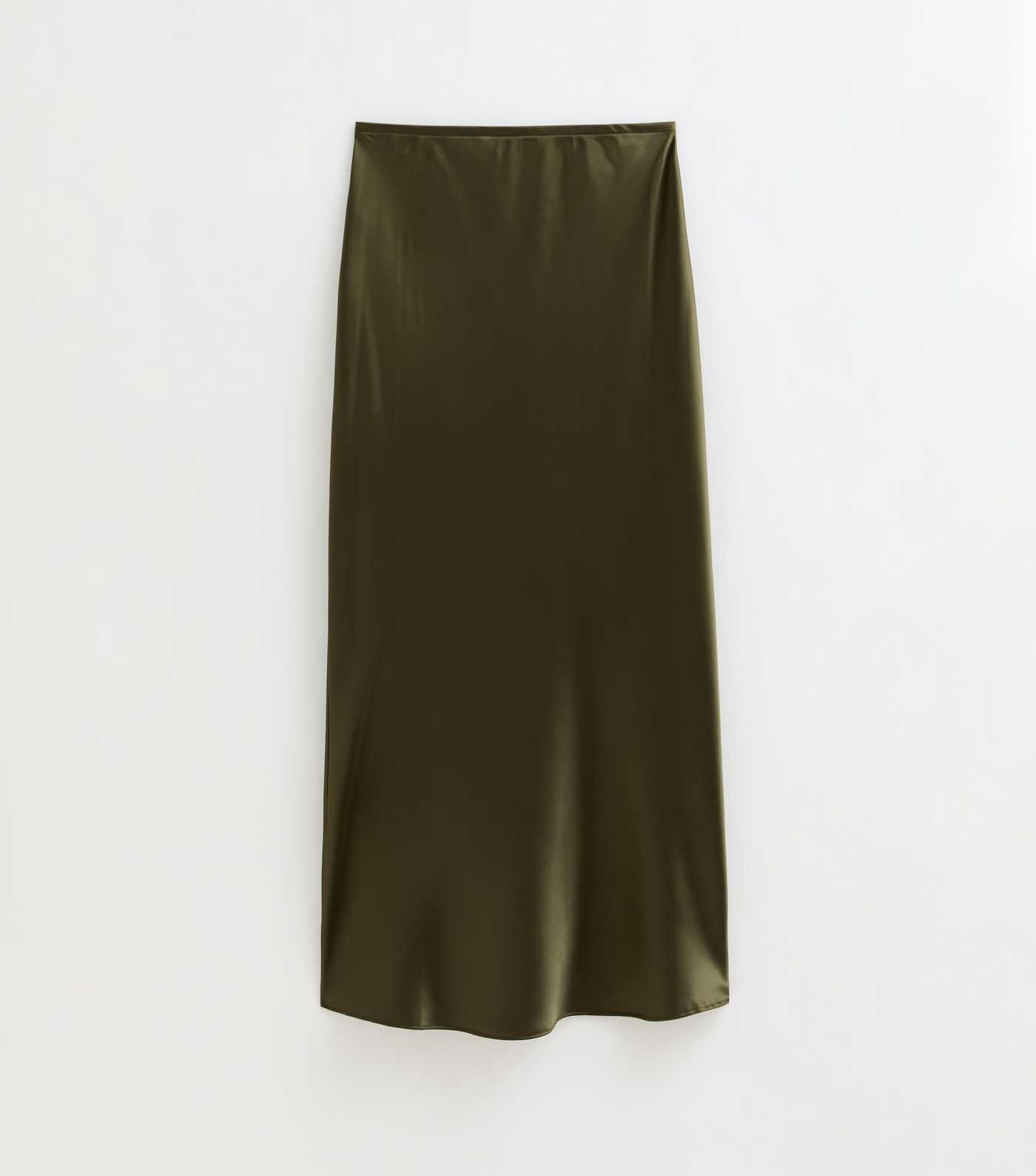 Light Khaki Satin Bias Cut Midi Skirt | New Look | New Look (UK)