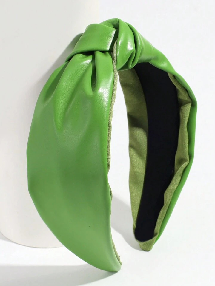 1pc Women's Fashion Simple Elegant Solid Color Leather Twist Headband, Suitable For Everyday Wear | SHEIN