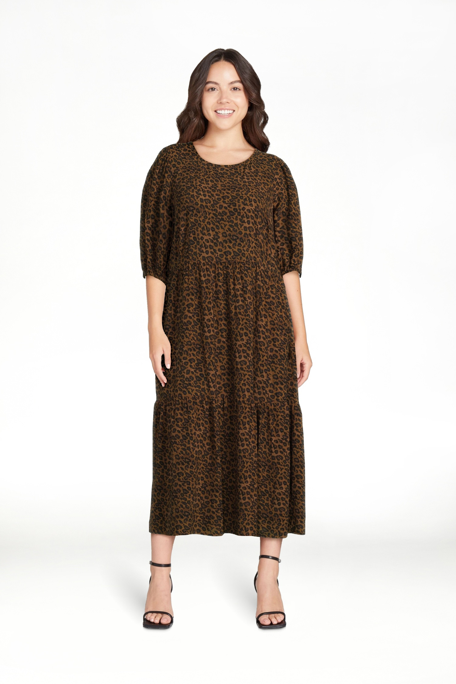 Time and Tru Women’s and Women's Plus  Tie-Back Midi Dress, Sizes XS-4X | Walmart (US)