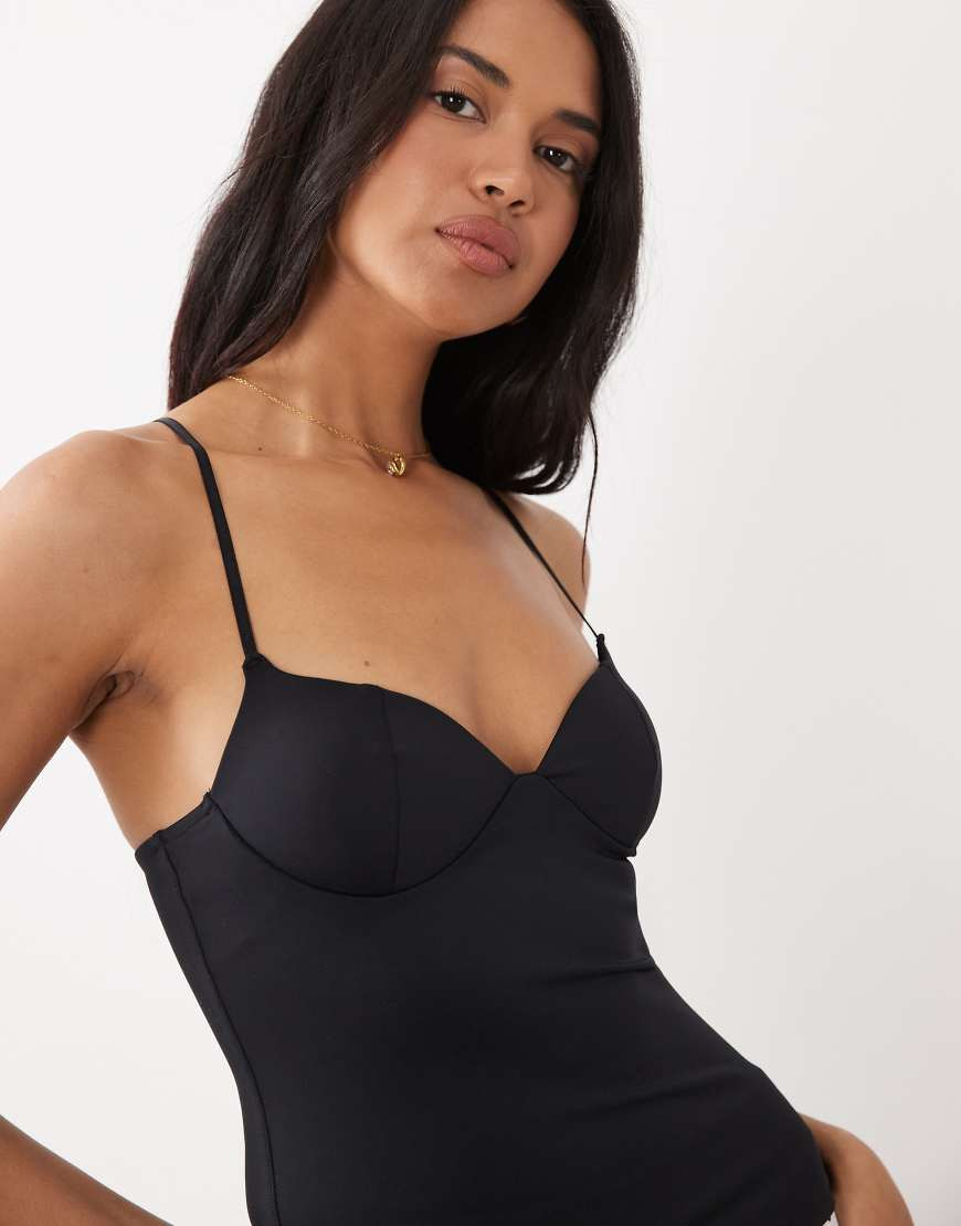 Gina Tricot soft shaping tank top in black | ASOS (Global)