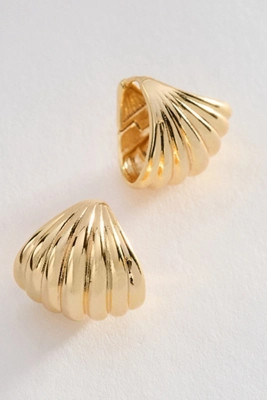 Fanned Huggie Hoop Earrings | Anthropologie (US)