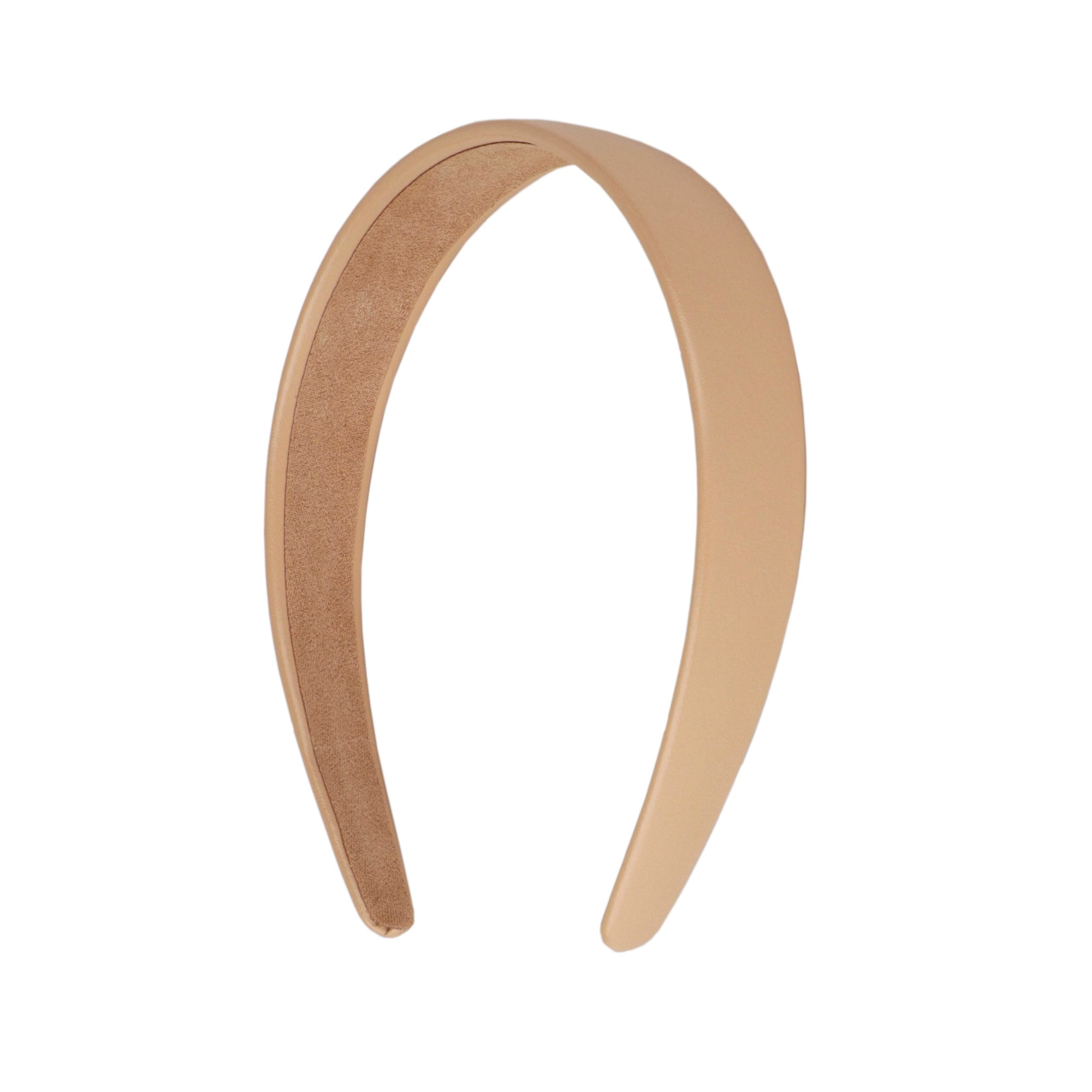 Motique Accessories 1 Inch Vegan Leather Headband for Women and Girls (Tan) | Amazon (US)