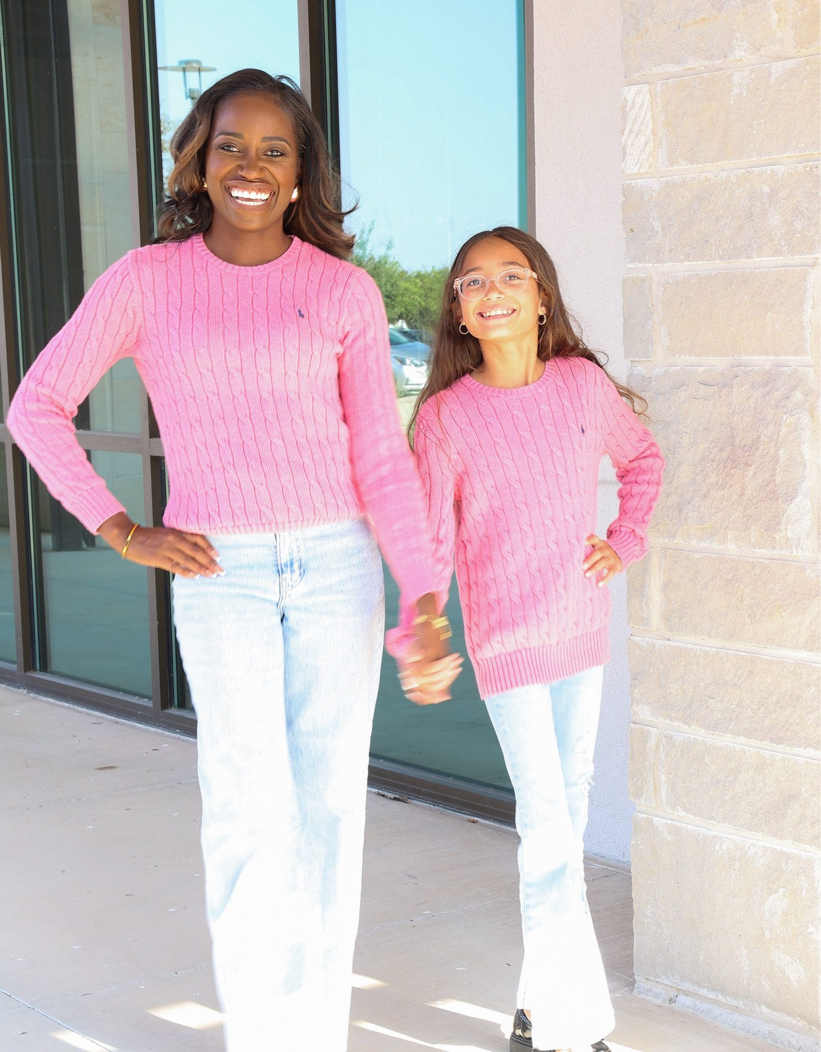 Twinning with my favorite girl! 🩷 love a good ol mommy daughter matching session with my baby girl. These Polo Ralph Lauren cable knit sweaters come in SO many colors! 

#LTKSeasonal #LTKFamily #LTKStyleTip