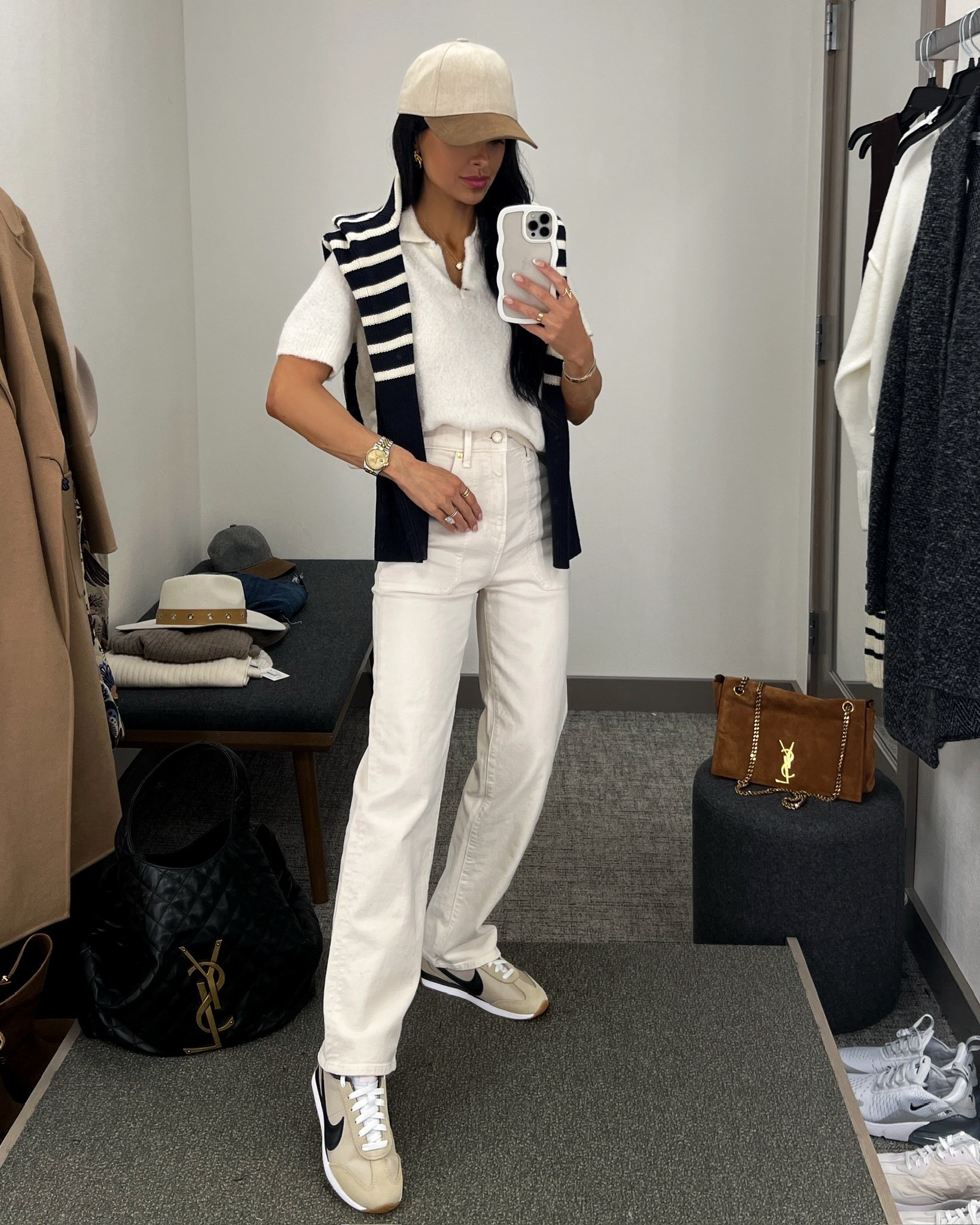 Nordstrom anniversary sale 2025
Fall outfit ideas 
Rag & bone stripe cardigan wearing an XS
Vince polo knit sweater - wearing an xs
Veronica bears ecru jeans wearing a 24
Nordstrom baseball cap
Nike neutral sneakers run tts
#nordstrom #nsale 

#LTKSaleAlert #LTKPetite #LTKSeasonal