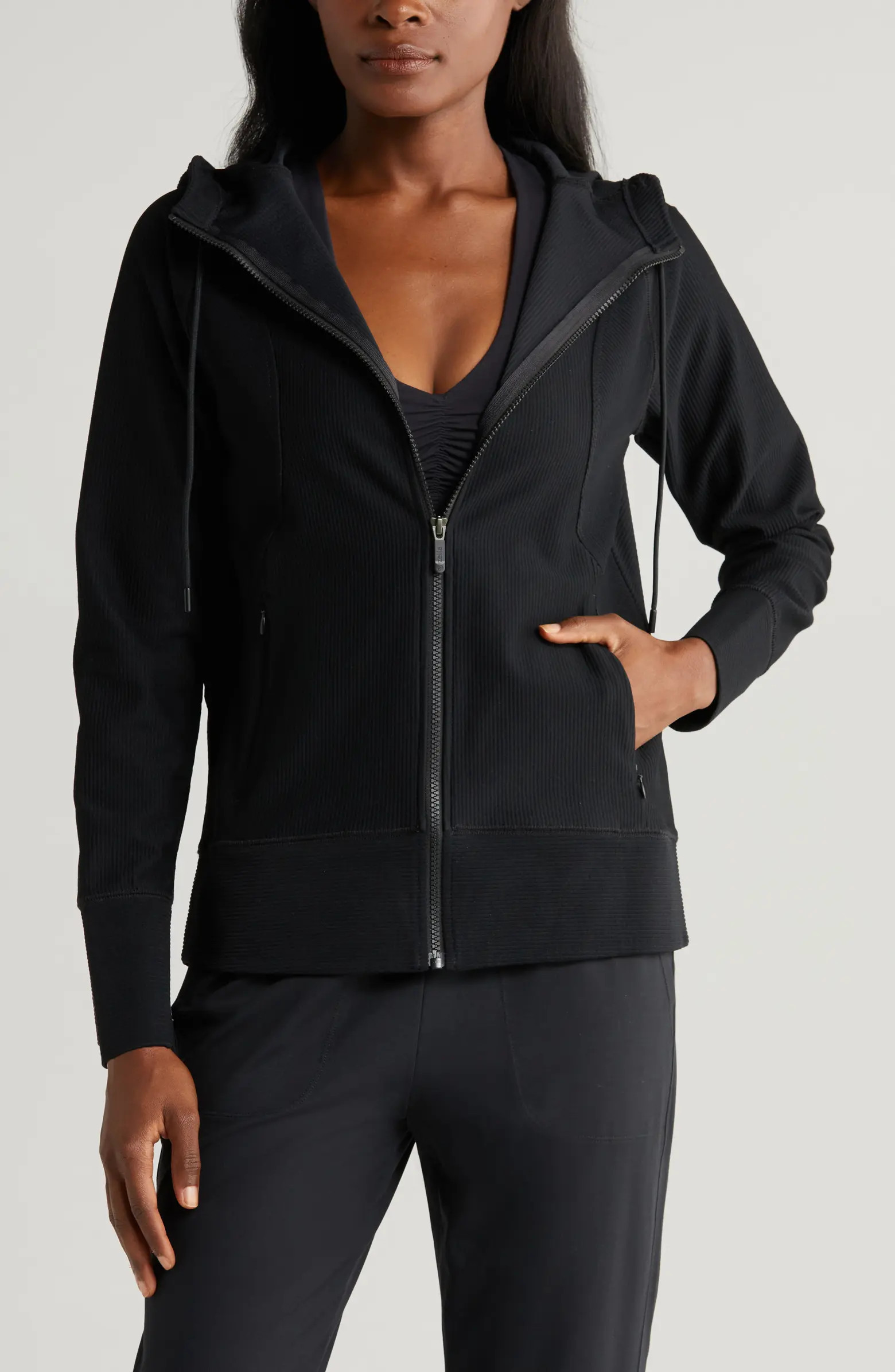 Echo Ottoman Rib Zip Hoodie | Nordstrom