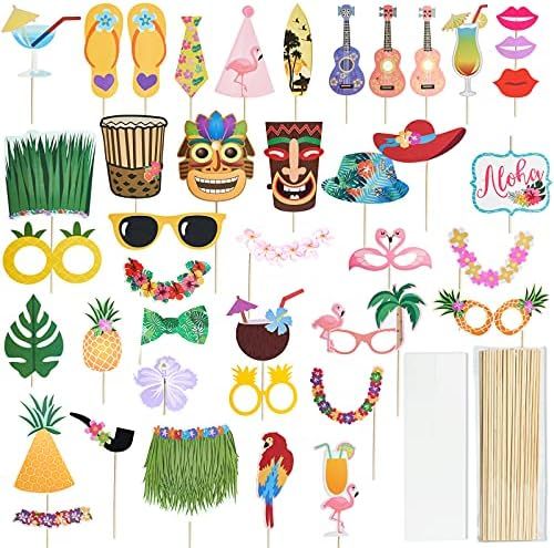 PartyWoo Photo Booth Props, 40 pcs Photo Props, Party Favors, Luau Birthday Party Decorations, Fiest | Amazon (US)
