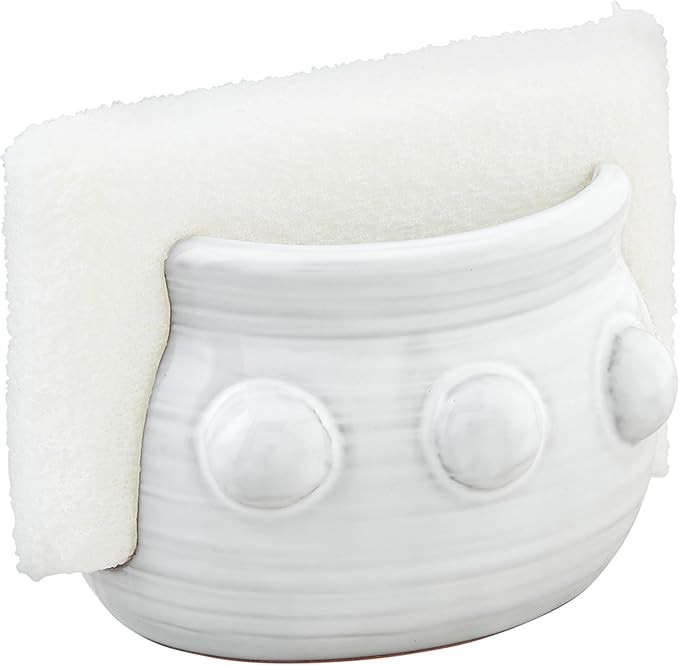 Mud Pie Beaded Sponge Holder, White | Amazon (US)