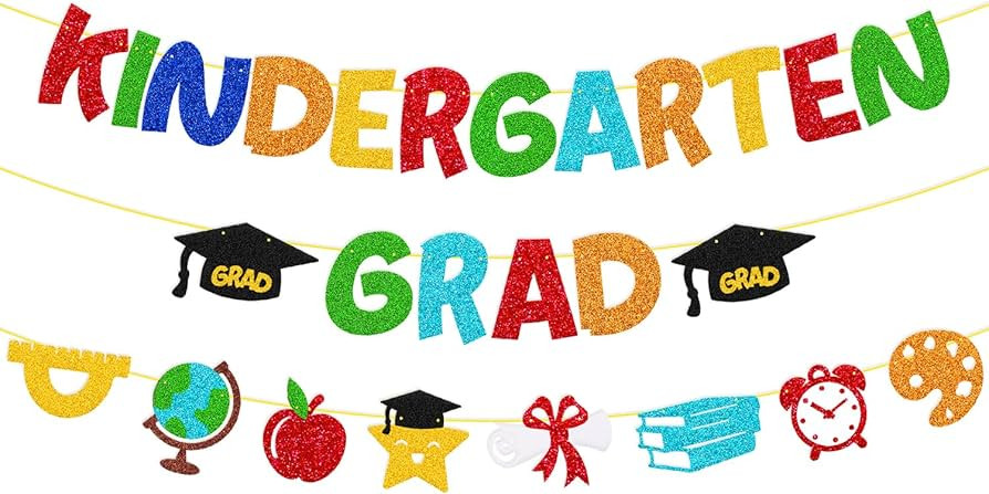 Amazon.com: Kindergarten Grad Banner Kindergarten Graduation Party Decorations for Kids Boy Girl Congrats Grad Class of 2026 Kinder Graduation Party Supplies : Home & Kitchen | Amazon (US)