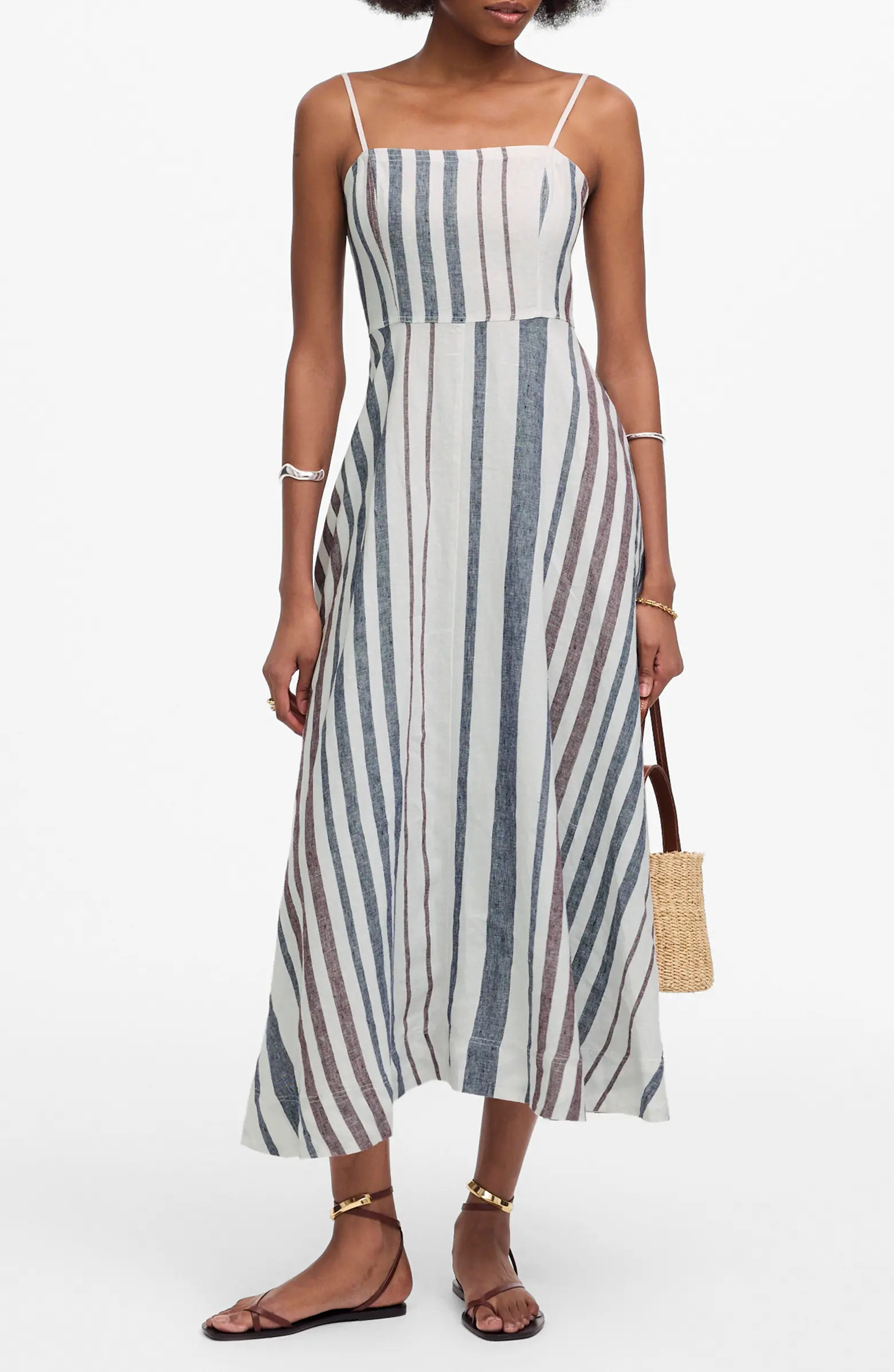 Madewell Stripe Circle Linen Maxi Dress | Nordstrom | Nordstrom