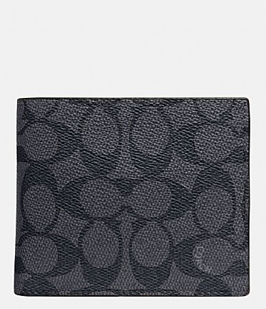 COACH 3-In-1 Signature Wallet - Charcoal/Black | Dillard's