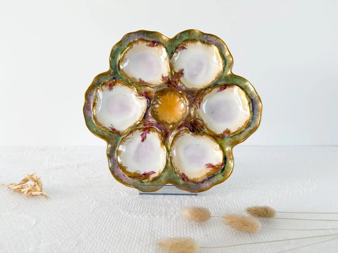 Limoges porcelain oyster plate, circa 1950 | Etsy (US)