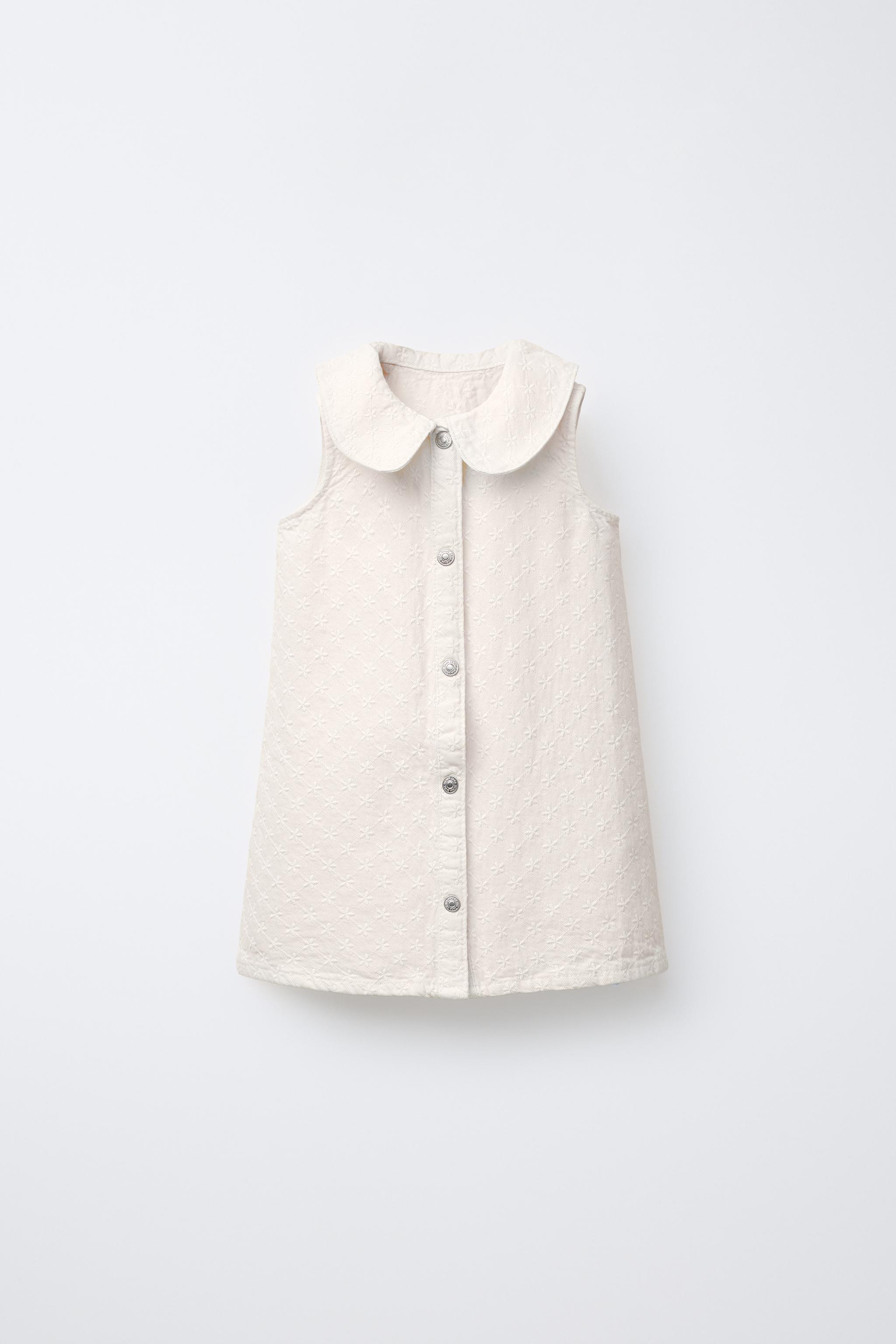 EMBROIDERED FLORAL TWILL DRESS | Zara US