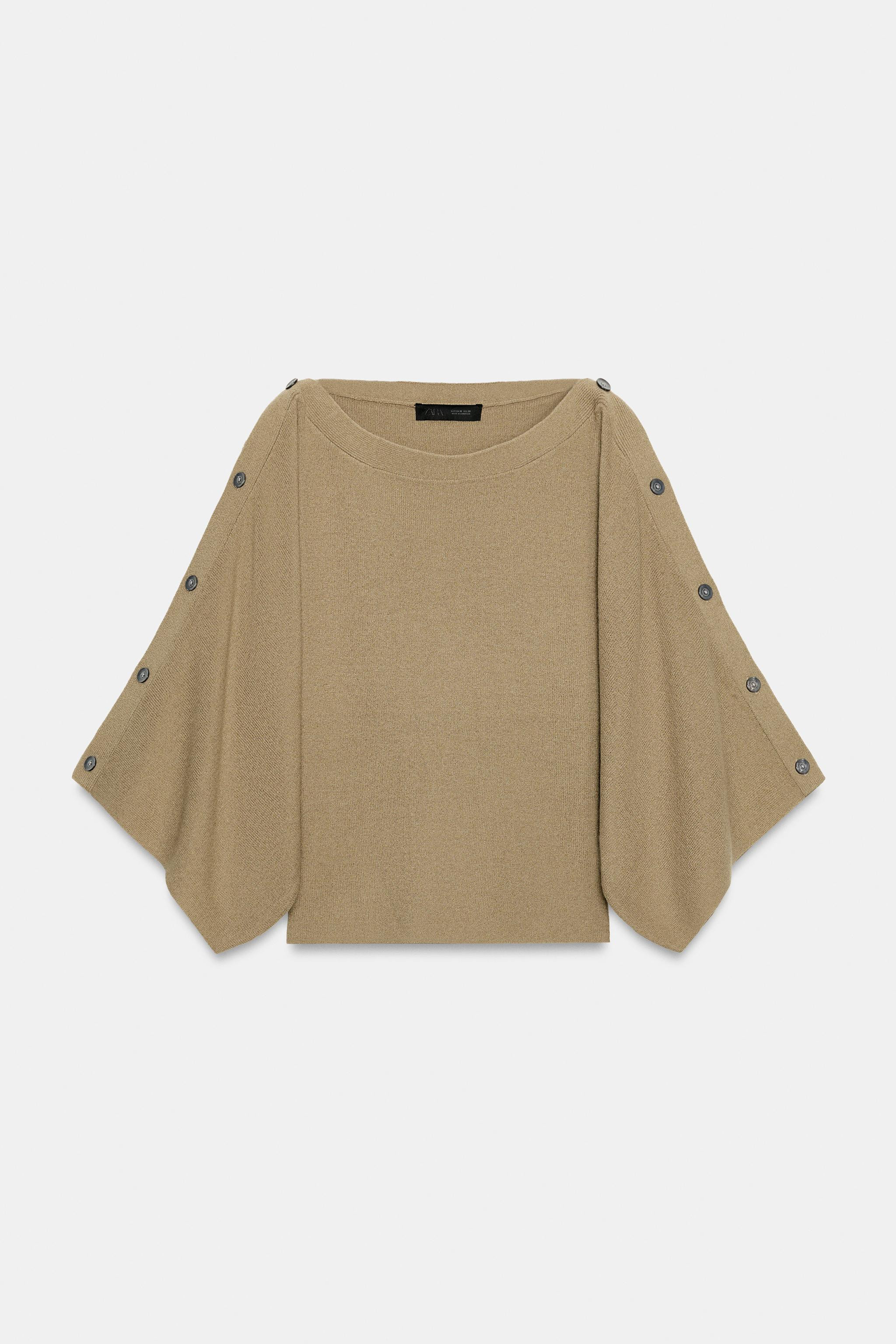 JUMPER WITH CAPE SLEEVES AND BUTTONS | Zara UK