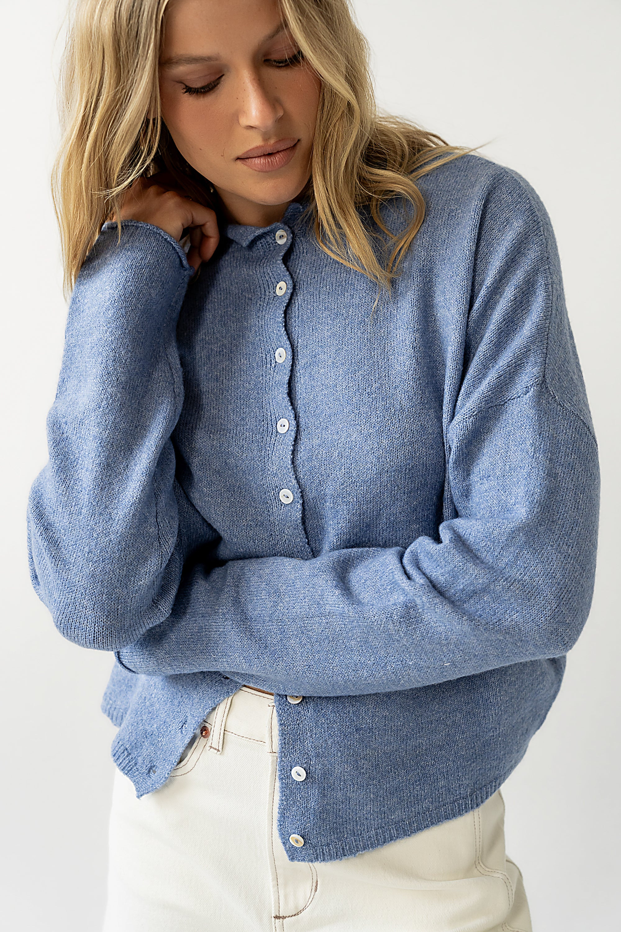 Maci Cardigan in Dusty Blue | Böhme US