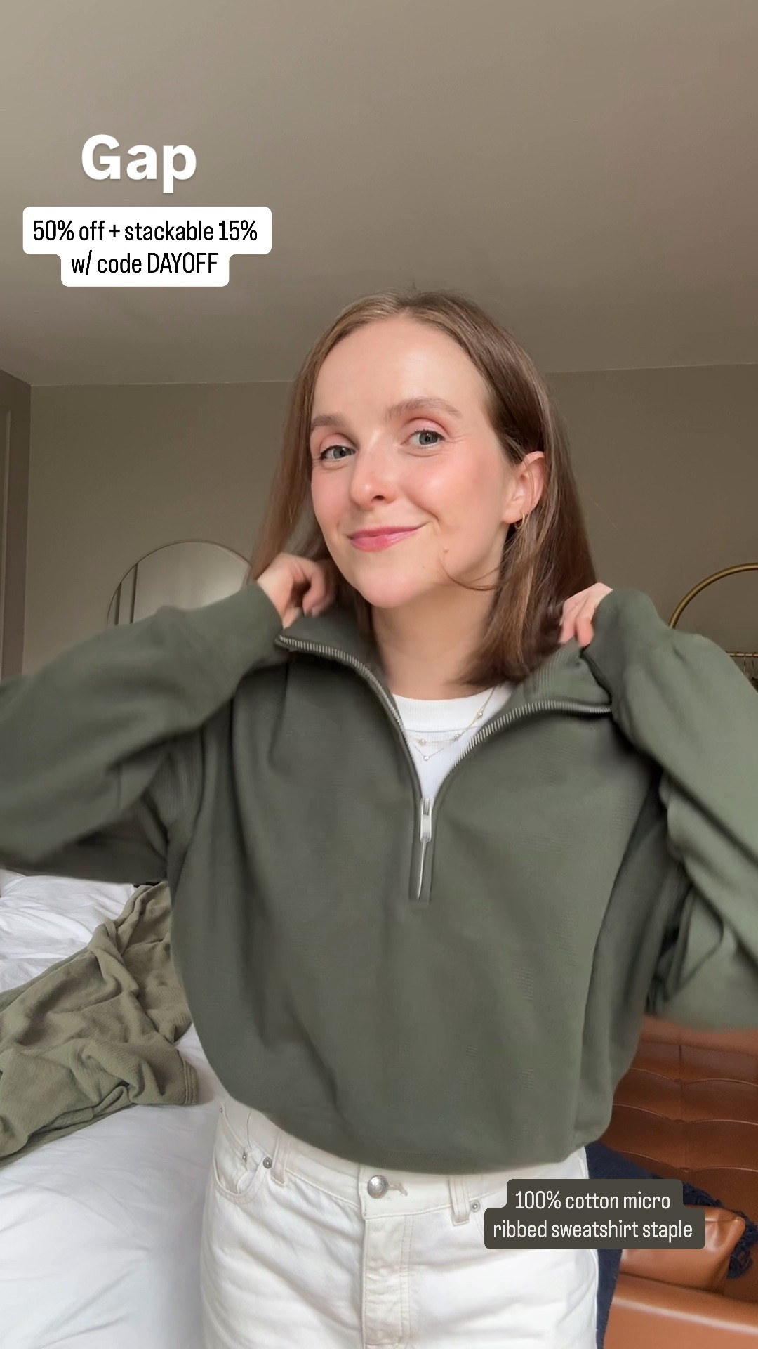Gap Labor Day sale 50% off + stackable 15% w/ code DAYOFF 
wearing xs 100% cotton micro ribbed sweatshirt 


Fall loungewear, cozy casual zip up

#LTKSaleAlert #LTKPetite #LTKootd