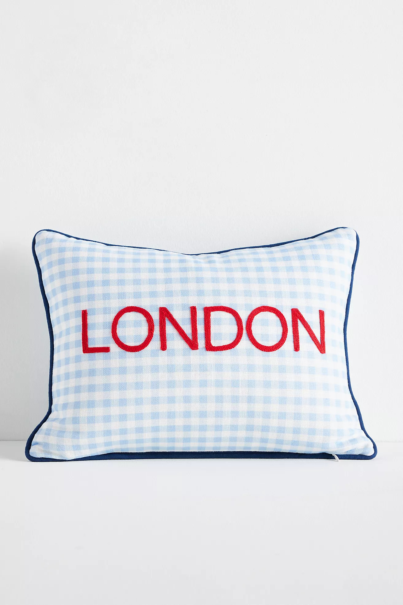 City Icon Embroidered Cotton Pillow | Anthropologie (US)