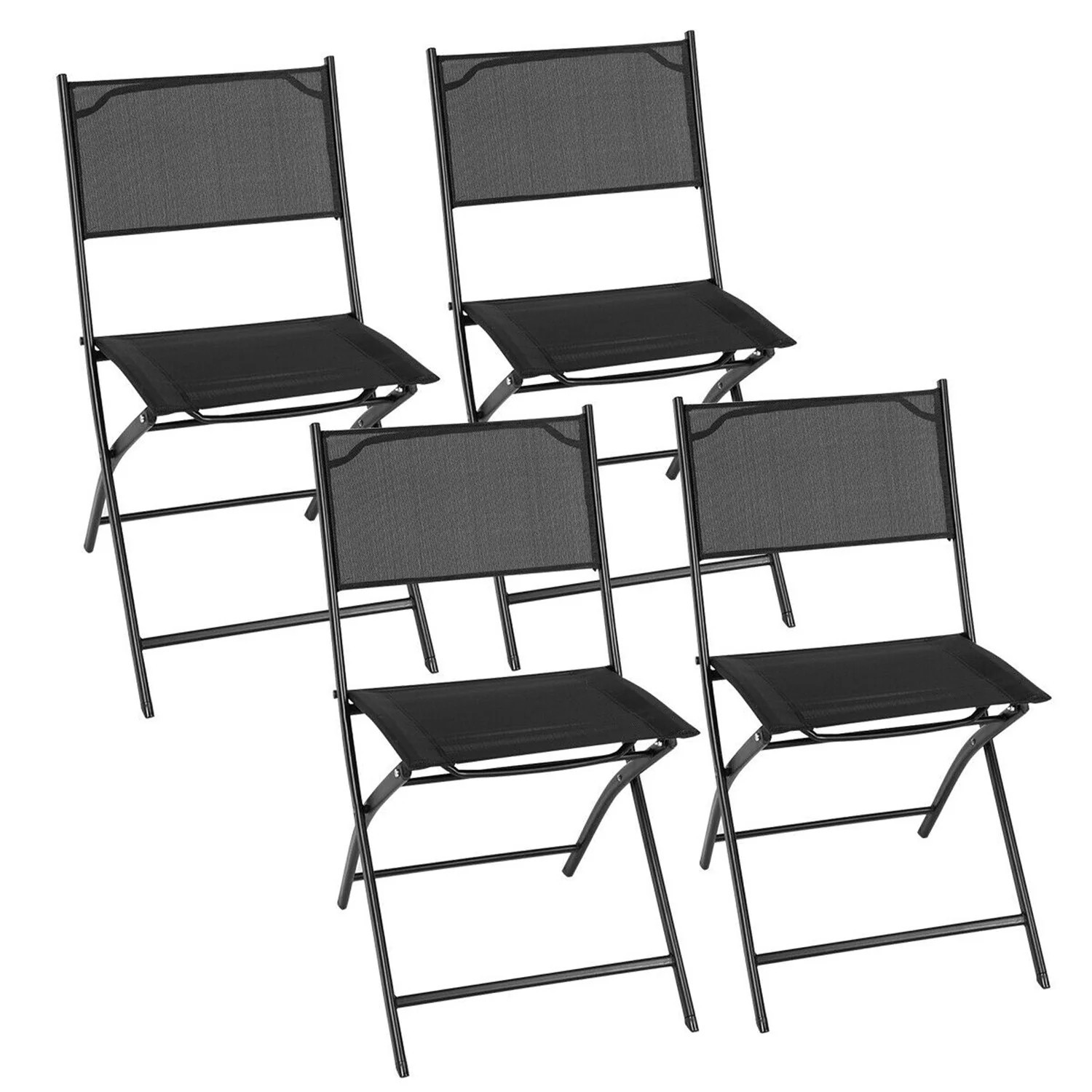 Costway Set of 4 Outdoor Patio Folding Chairs Camping Deck Garden Pool Beach Furniture one_size | CSHY005401 | Lowe's