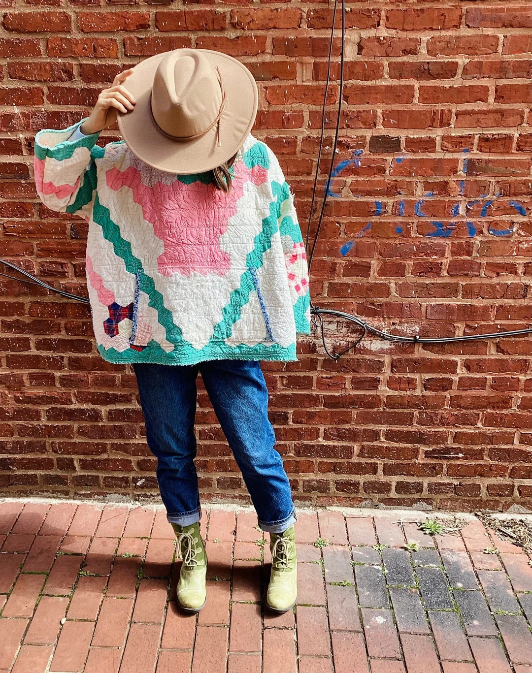 Vintage Handmade Patchwork Quilt Oversized Pullover Hooded - Etsy | Etsy (US)