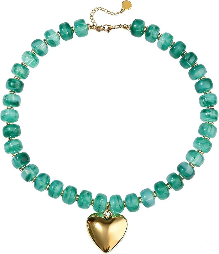 Beaded Necklaces for Women Chunky Necklace Colorful Beaded Necklaces Statement Necklace Handmade ... | Amazon (US)