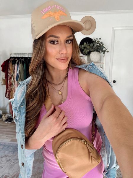 Cute and casual trendy Spring transitional outfit. Use code AshleyB15 for a discount off Hobo Bags 

Target 
Pink maxi dress 
Trucker hat 

#LTKSeasonal #LTKstyletip #LTKfindsunder50