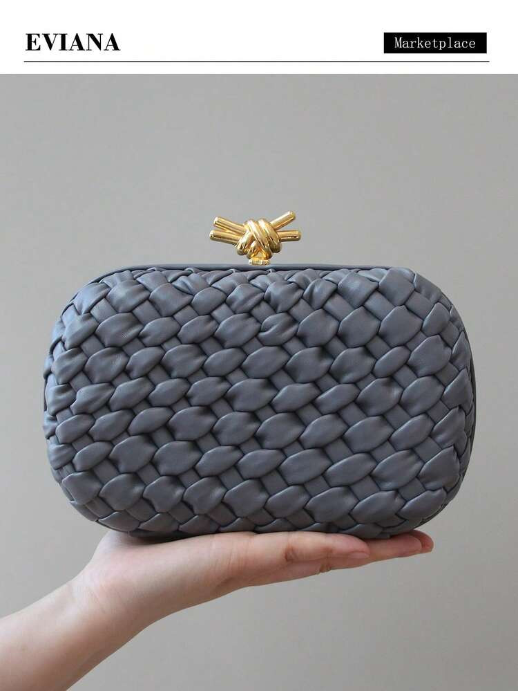 2025 Fashionable New Women's Clutch Bag, High-End Niche Design Woven Bag, Elegant Evening Bag, Handheld, Shoulder, Crossbody Chain, High-Quality Exquisite Small Bag | SHEIN