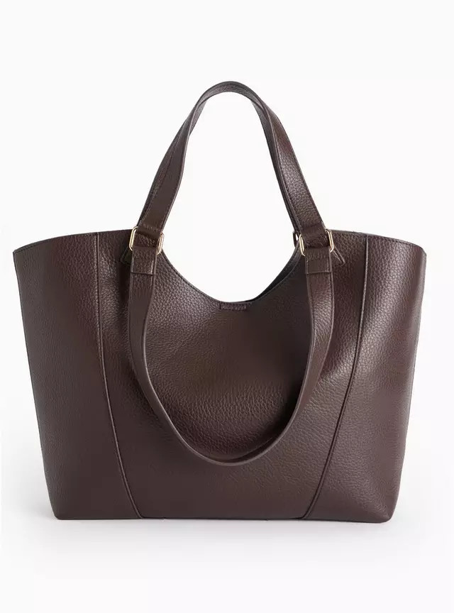 Chocolate Brown Faux Leather Shopper Bag One Size | Tu Clothing