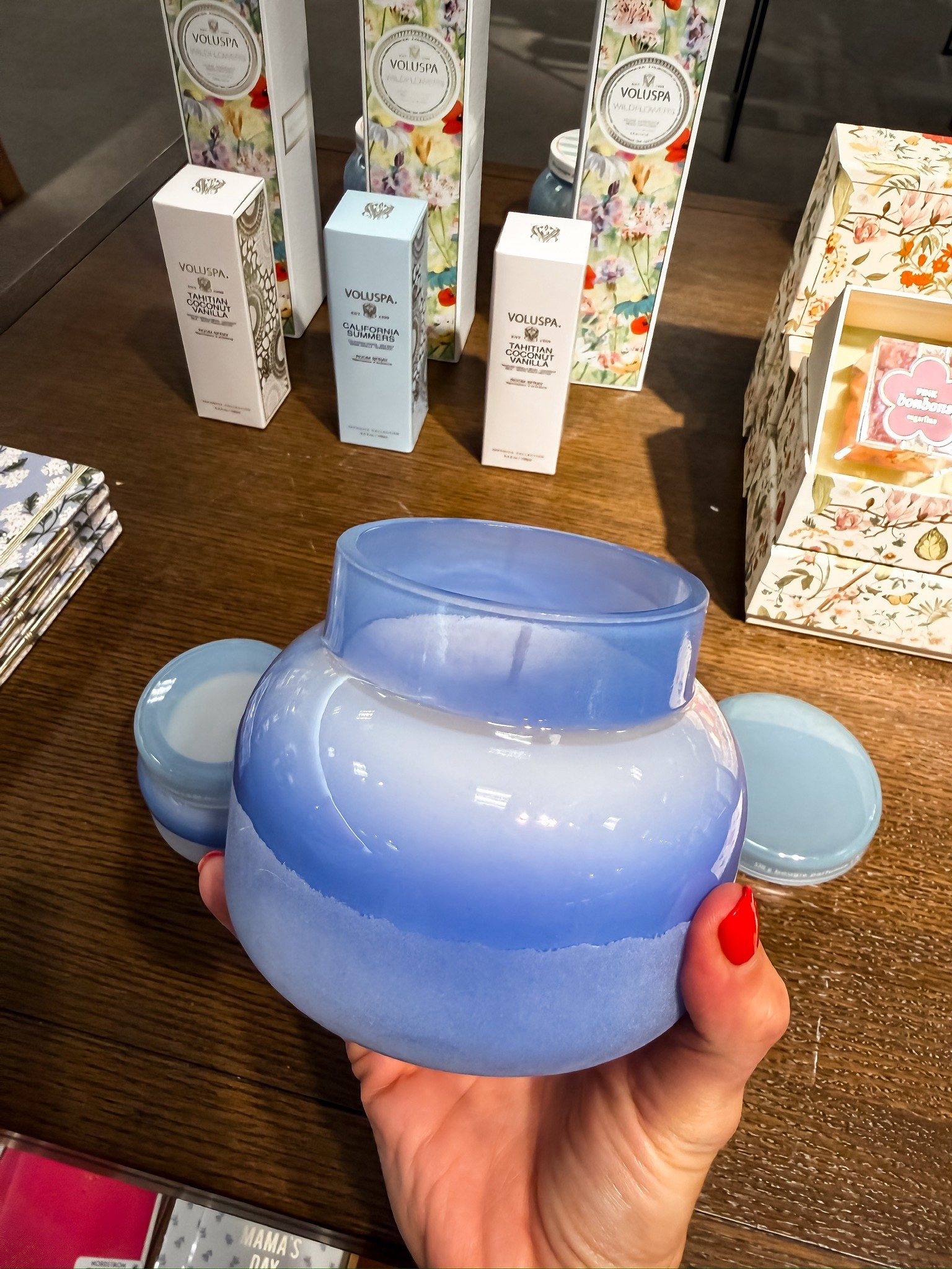 This candle is so pretty it doubles as decor 🤍 The blue glass is stunning and makes the whole room feel fresh and elevated, plus it smells just as good as it looks. Such a good gift idea too

home decor, candles, gift ideas, neutral home, aesthetic decor, coffee table styling, themominstyle 

#LTKMothersDay #LTKHome #LTKSeasonal