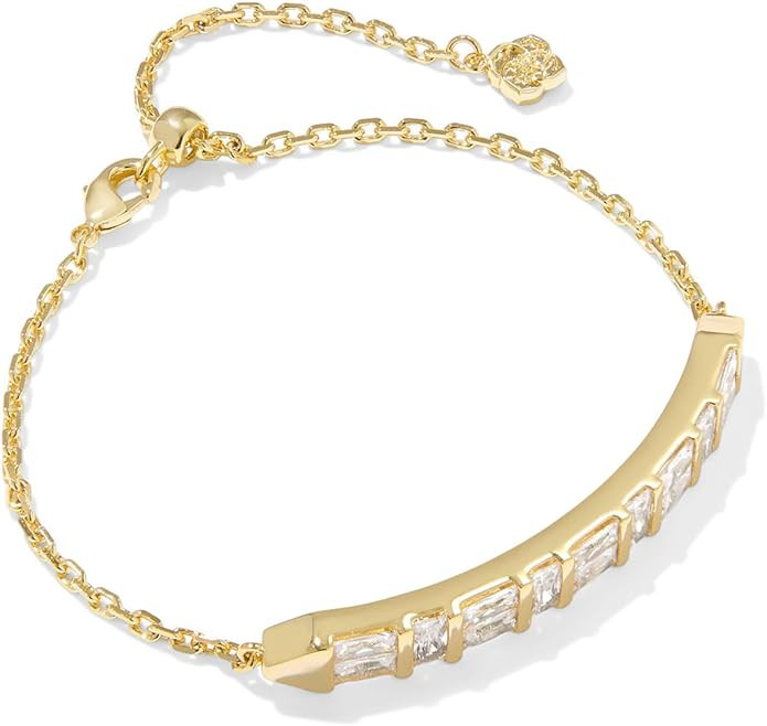Kendra Scott Womens Jamie Delicate Chain Bracelet Gold White Cz One Size, | Amazon (US)