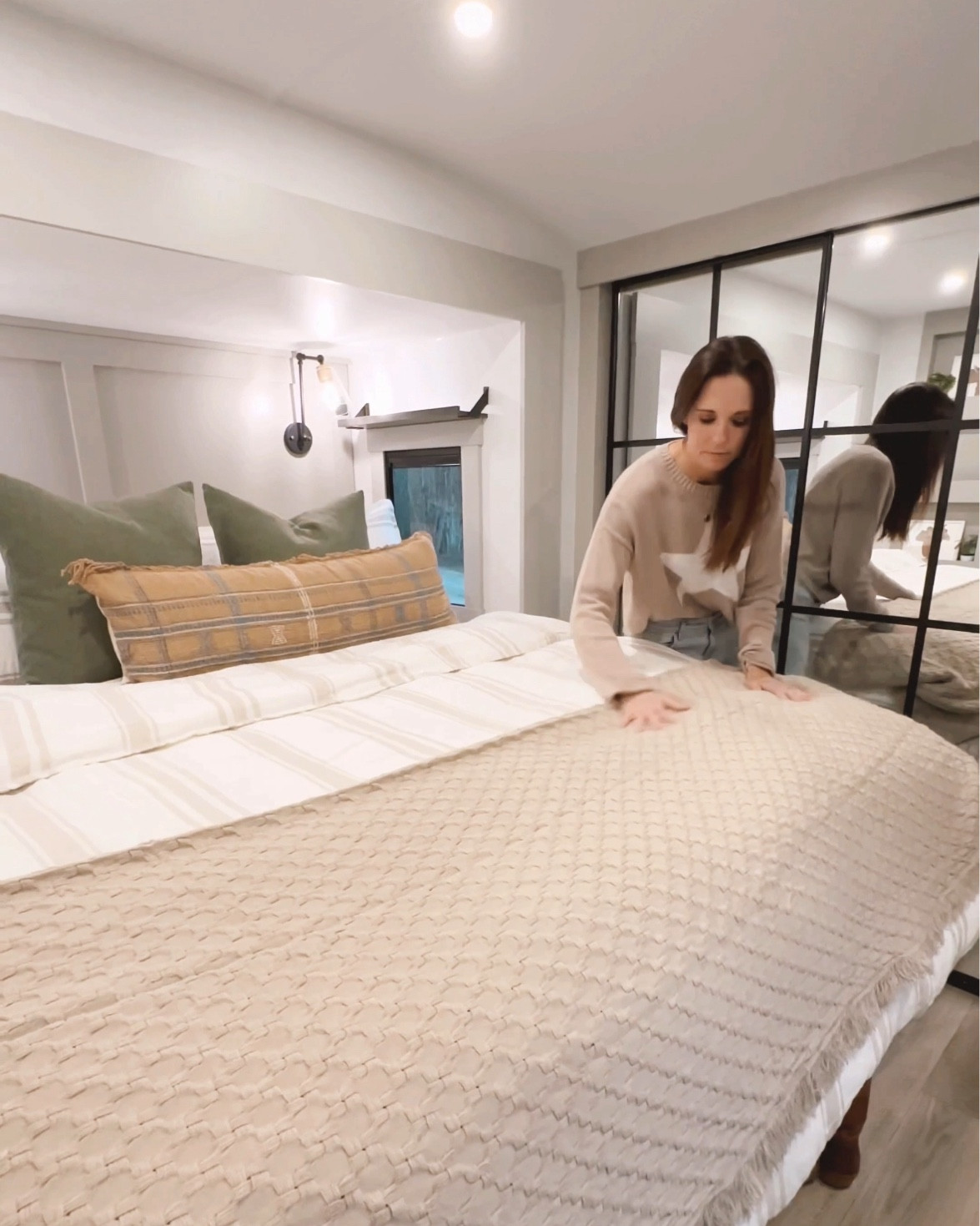 Pom Pom home bedding in RV bedroom- linen bedding and duvet cover with all seasons duvet insert and throw at the end of the bed 🛏️ #pompomhome #bedding #bed #bedroom

#LTKhome #LTKstyletip