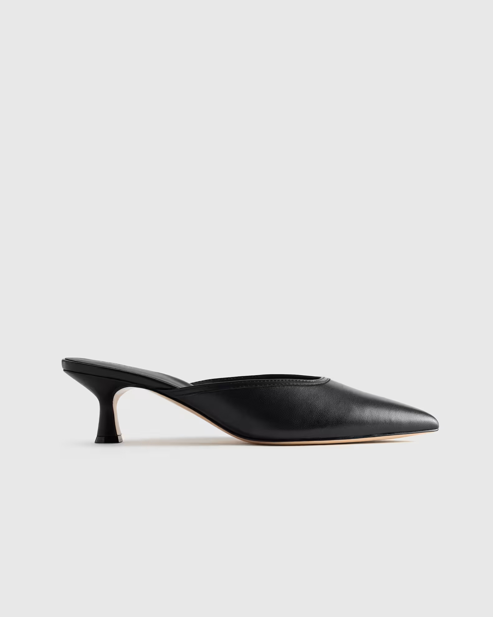 Italian Leather 55mm Kitten Heel Mule | Quince