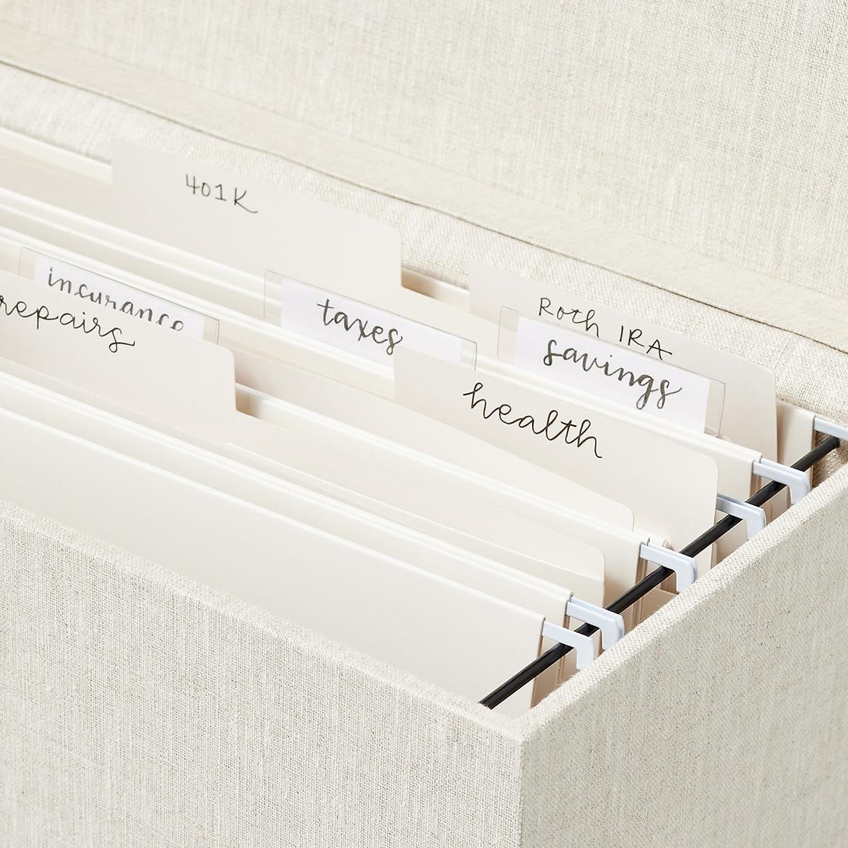 Marie Kondo Parchment White Letter-Size Interior/Hanging File Folders Pkg/12 | The Container Store