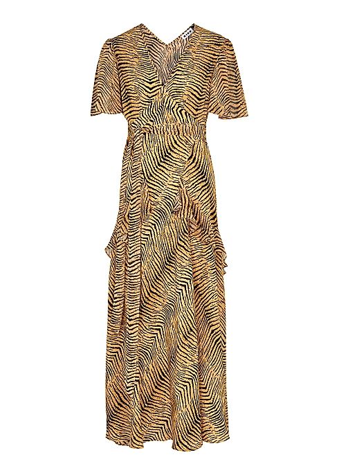 Evie tiger-print silk-chiffon maxi dress | Harvey Nichols (Global)