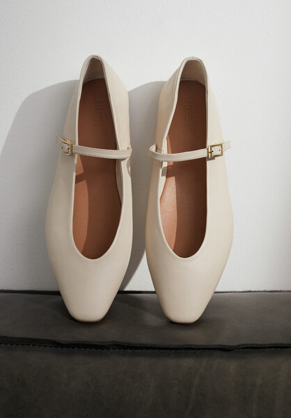 Maeva Mary Jane Leather Flats | Hush UK