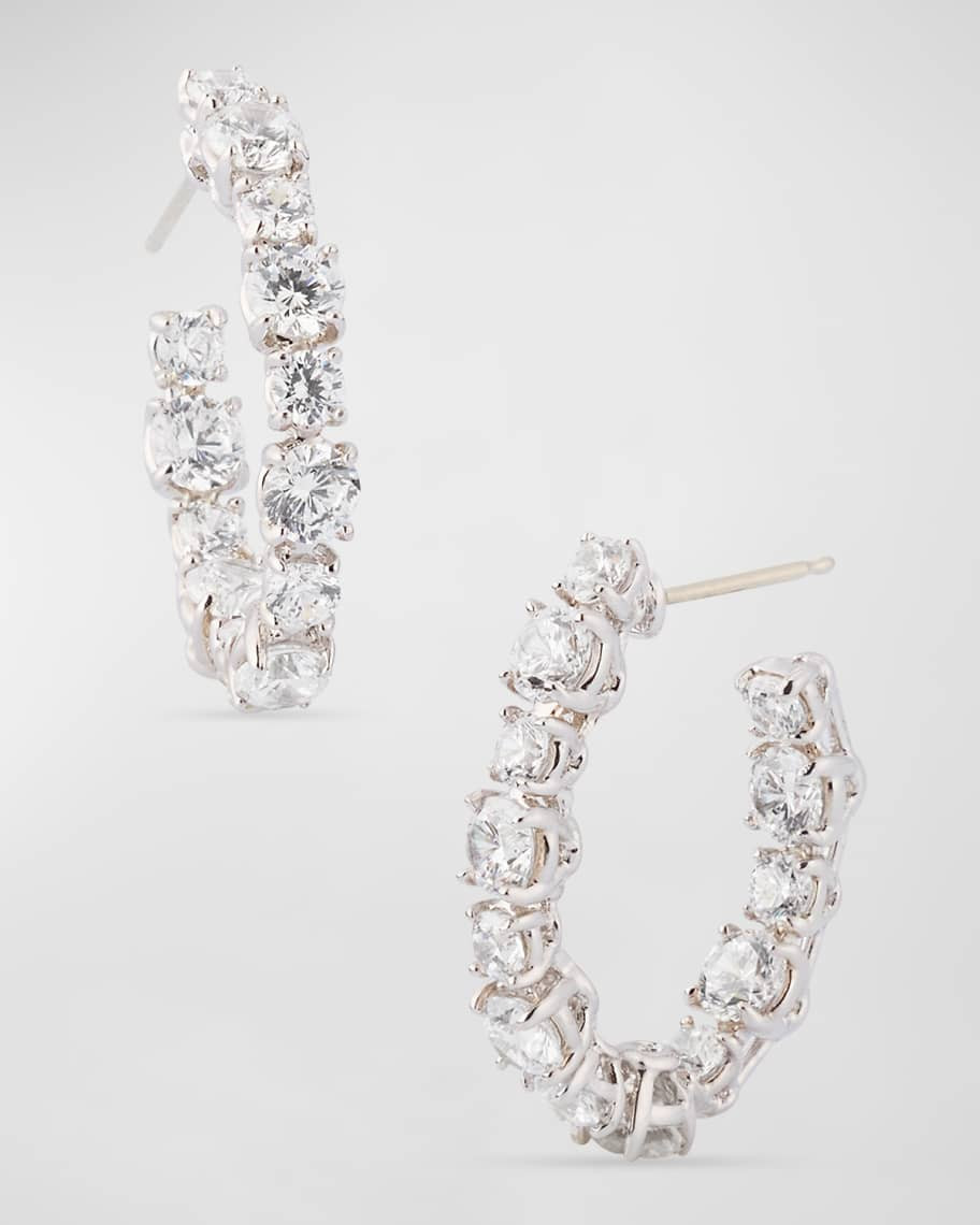 Mixed Stone Cubic Zirconia Hoop Earrings | Neiman Marcus