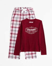 girls flannel pajama set | girls pajamas | Abercrombie.com | Abercrombie & Fitch (US)