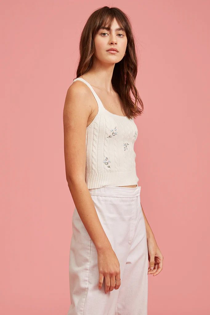 Luisa Embroidered Tank | LUCY PARIS