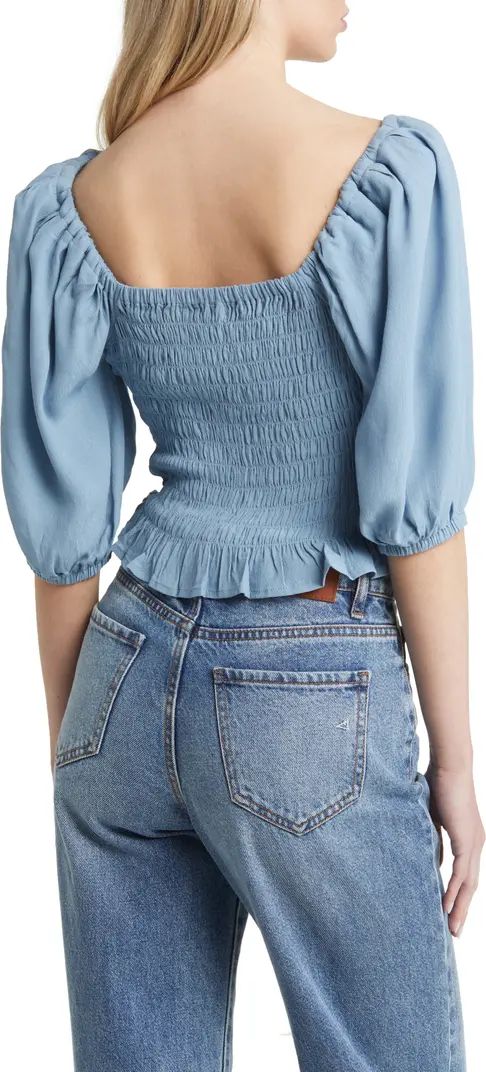 Tie Front Puff Sleeve Blouse | Nordstrom