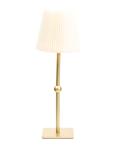 15.75in Pleated Fabric Shade Portable Touch Led Lamp | Marshalls