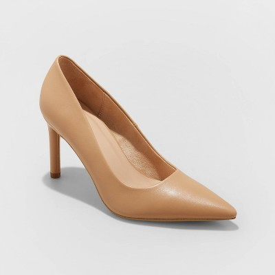 Women's Tara Pointed Toe Pumps with Memory Foam Insole - A New Day™ Tan 8.5 | Target