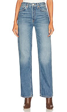 RE/DONE Originals 90's High Rise Loose in Blue Haze from Revolve.com | Revolve Clothing (Global)